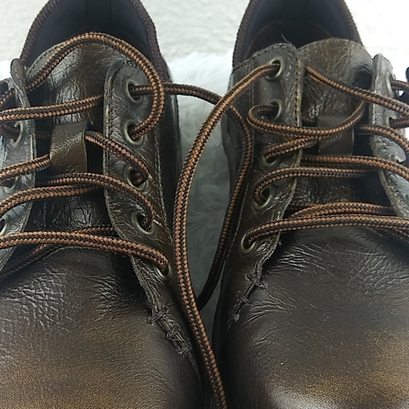 BORN Handcrafted Brown Metallic Leather Lace Up Round Toe Low Top Sneaker Shoe - Picture 13 of 15